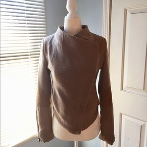 Camel tan wool moto jacket